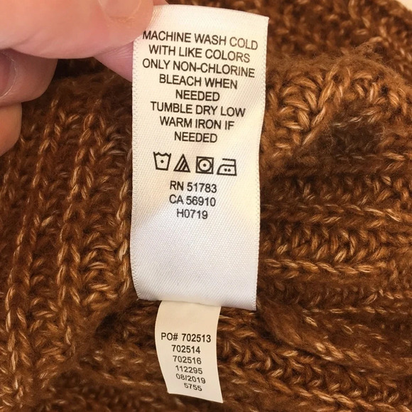 Maurices Caramel Brown Knit Mock Neck‎ Sweater Womens XS Cotton Acrylic Pullover - Picture 7 of 10